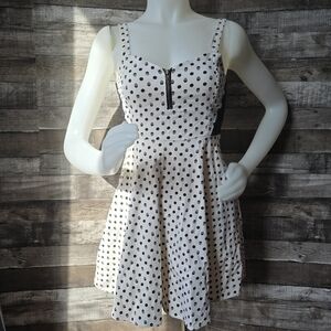 Hot Topic Above Knee White Black Skulls Gothic Dress Women's XS